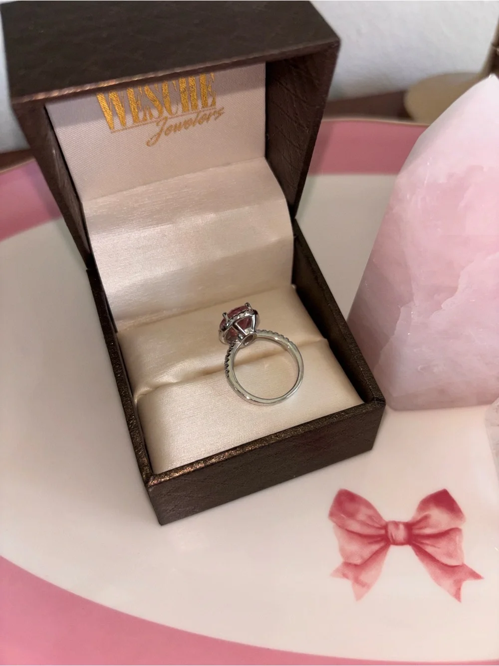 Wesc Pink Halo Silver Ring
